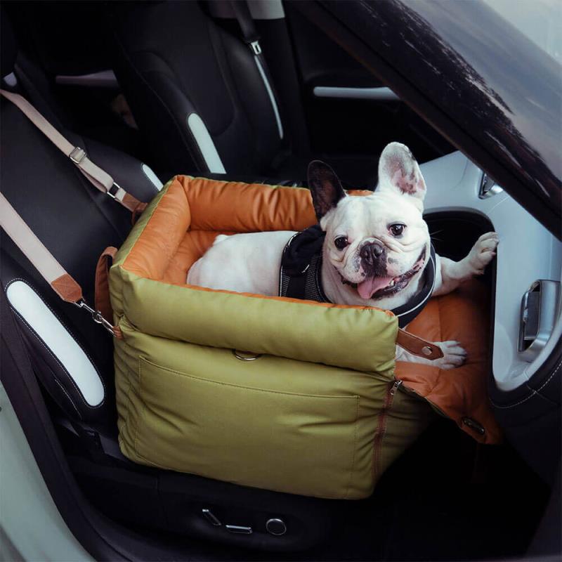 Olive Green Premium Dog Car Elevated Bed