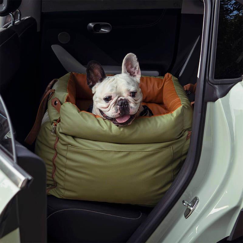 Olive Green Premium Dog Car Elevated Bed