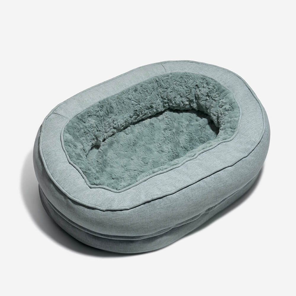 Plush Lake Green Donut Orthopedic Dog Bed