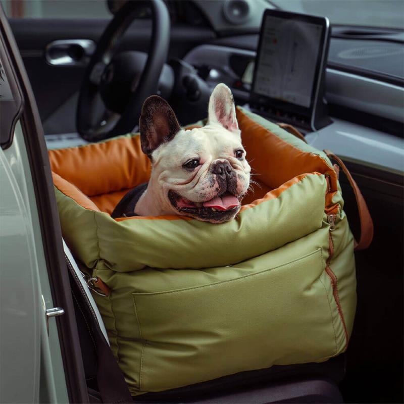 Olive Green Premium Dog Car Elevated Bed