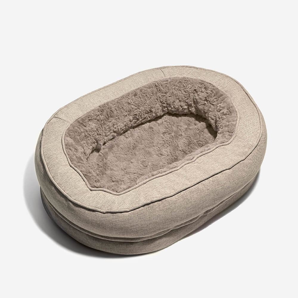 Plush Brown Donut Orthopedic Dog Bed