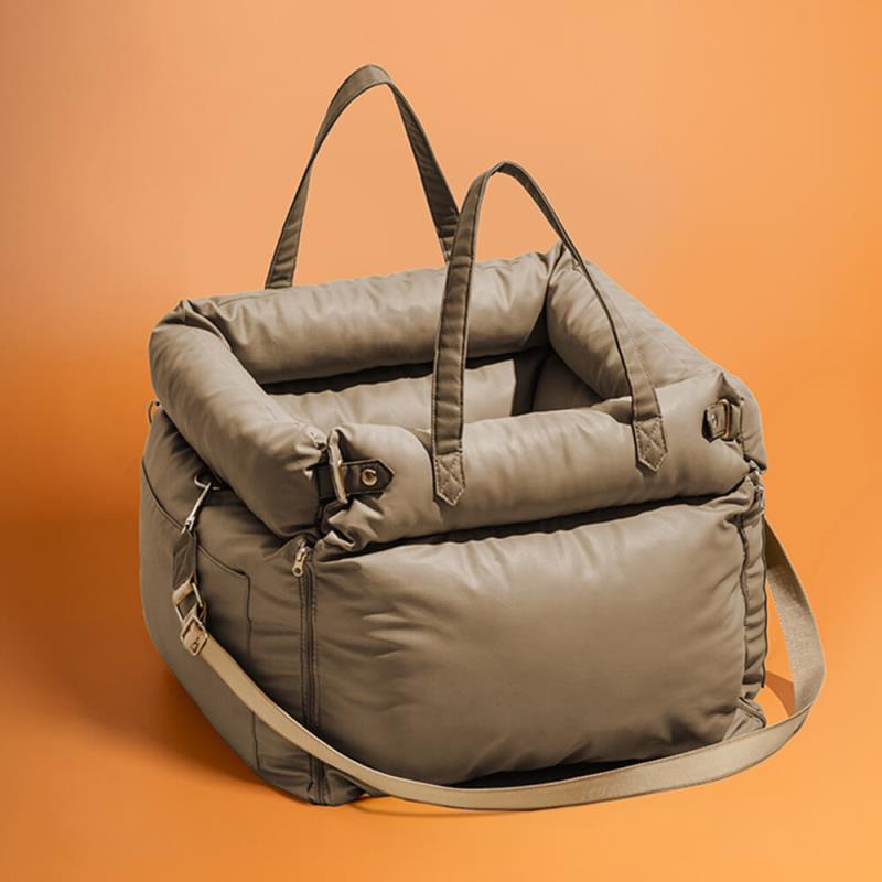 Beige Premium Dog Car Elevated Bed