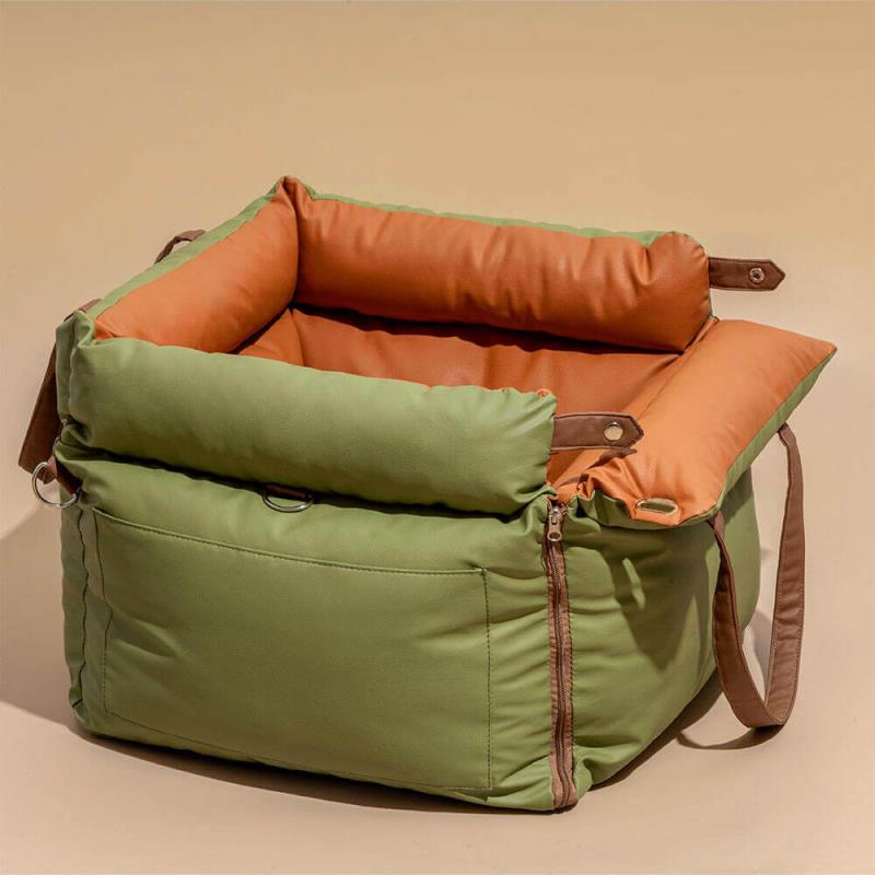 Olive Green Premium Dog Car Elevated Bed