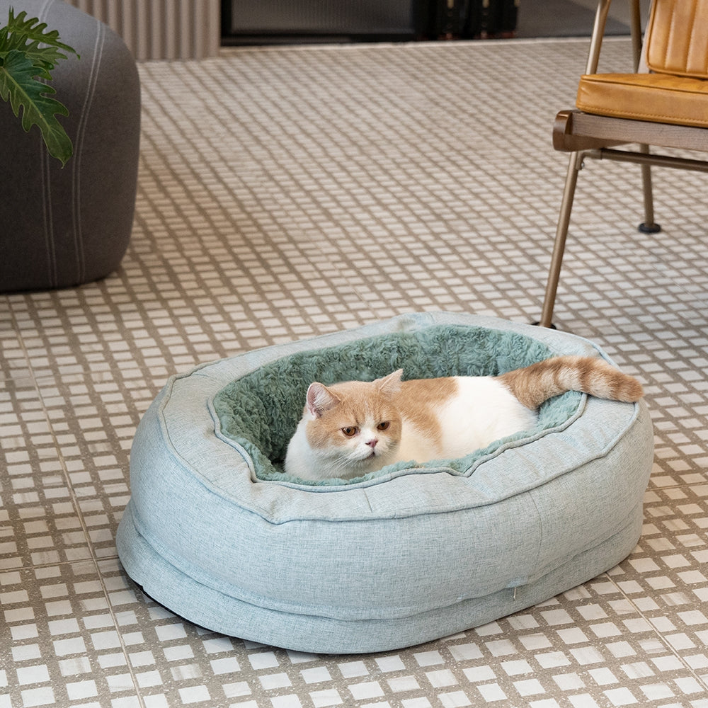Plush Lake Green Donut Orthopedic Dog Bed