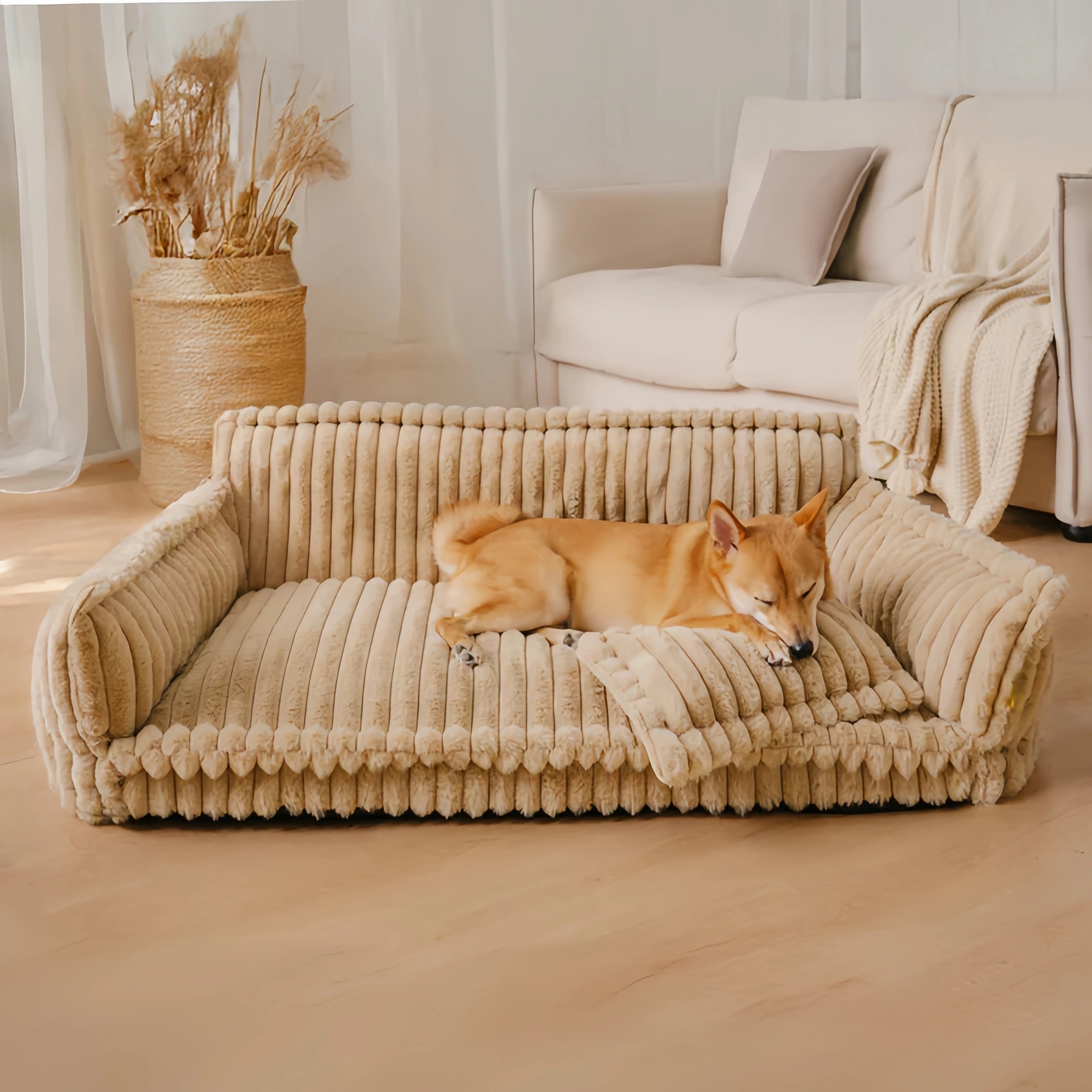 Fluffy Soft Orthopedic Dog Sofa Bed with Pillow