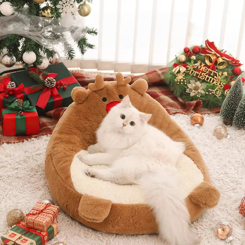 Chritstmas Reindeer Pet Calming Bed