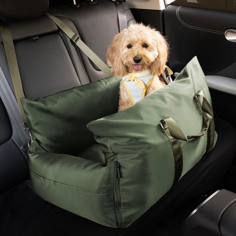 Olive Green Waterproof Dog Car Seat Bed