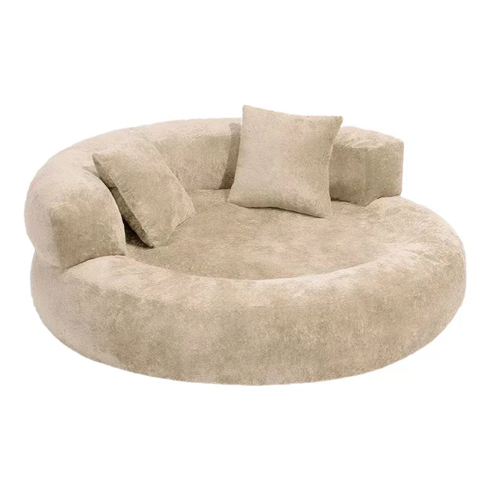 Maison Velvet Haven Anti-Scratch Orthopedic Donut Bed with Pillow