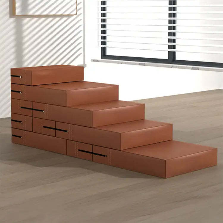 Waterproof PU Leather Multi-Tier Pet Stairs-Coffee