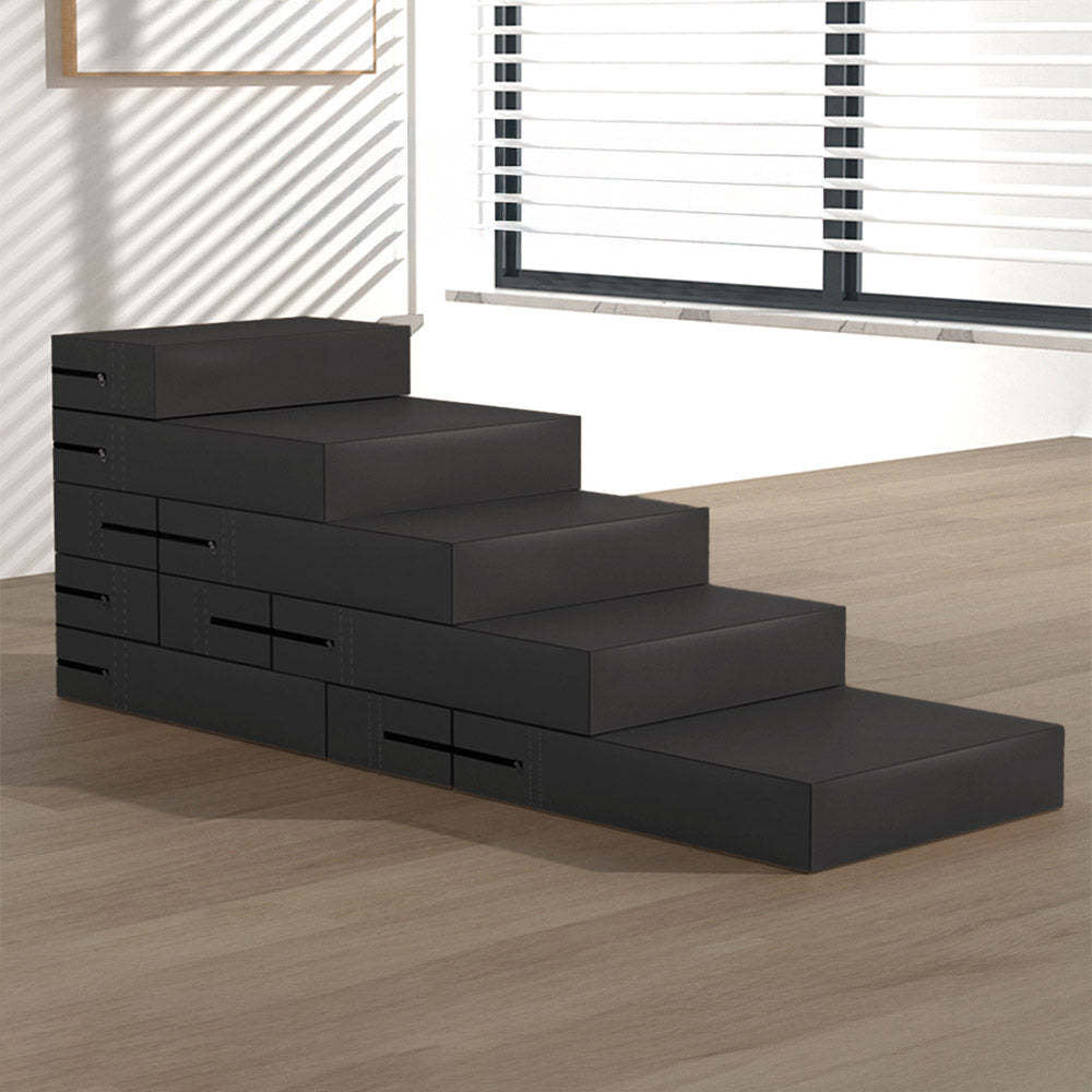 Waterproof PU Leather Multi-Tier Pet Stairs-Black