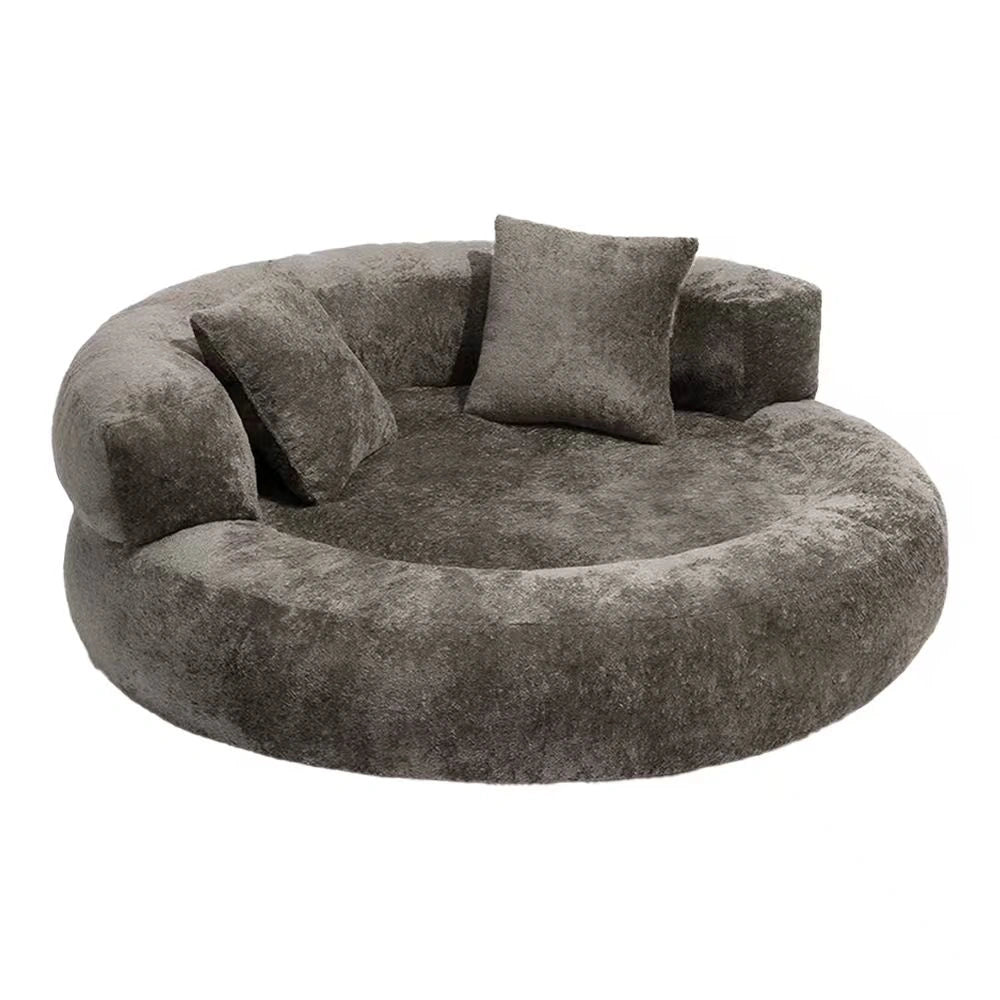 Maison Velvet Haven Anti-Scratch Orthopedic Donut Bed with Pillow
