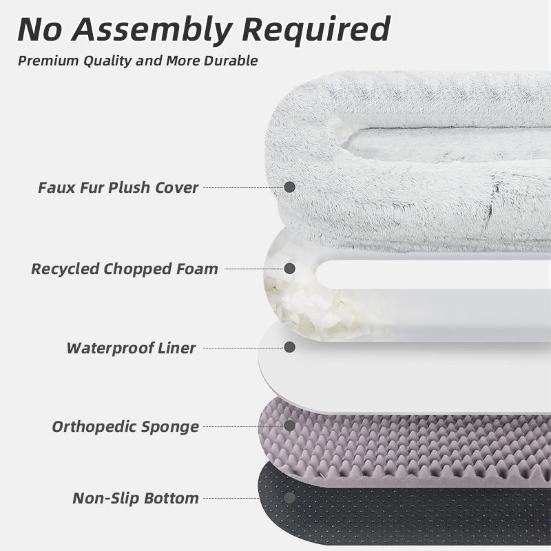 Plush Donut Orthopedic Dog Bed-Human Size