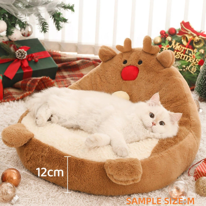 Chritstmas Reindeer Pet Calming Bed