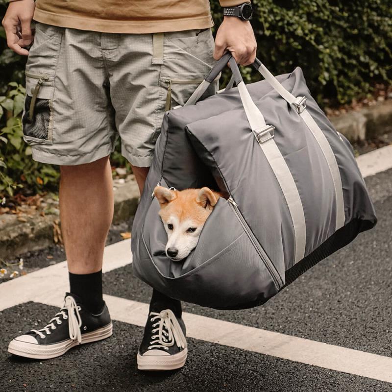 Charcoal Grey Waterproof Dog Car Seat Bed