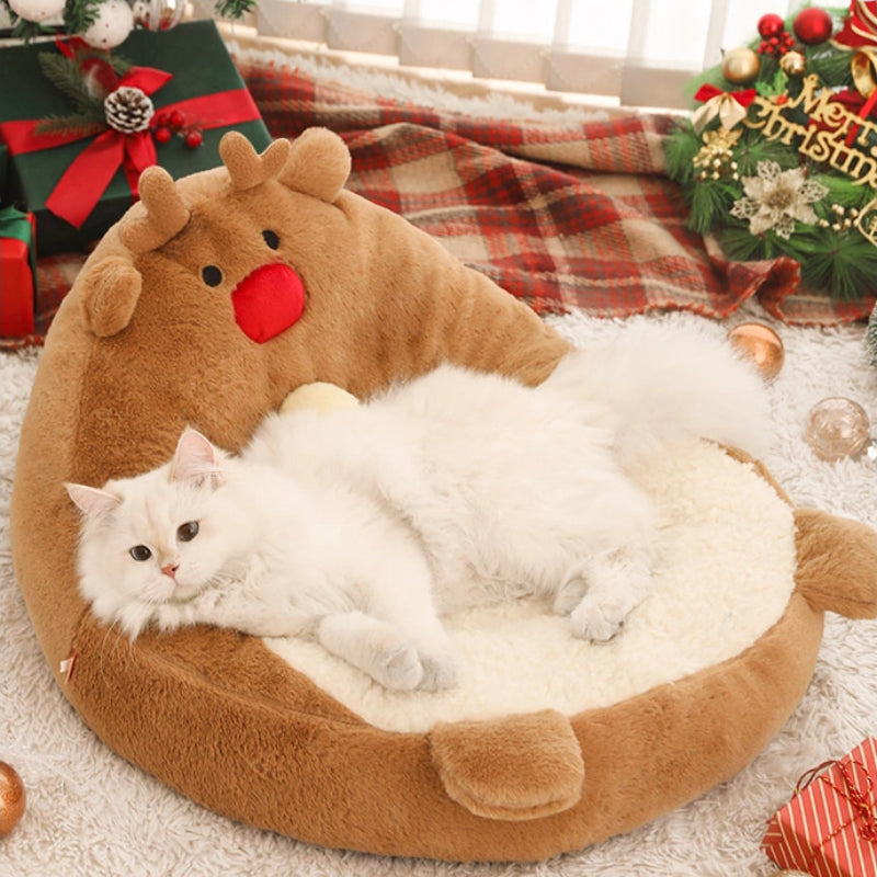 Chritstmas Reindeer Pet Calming Bed
