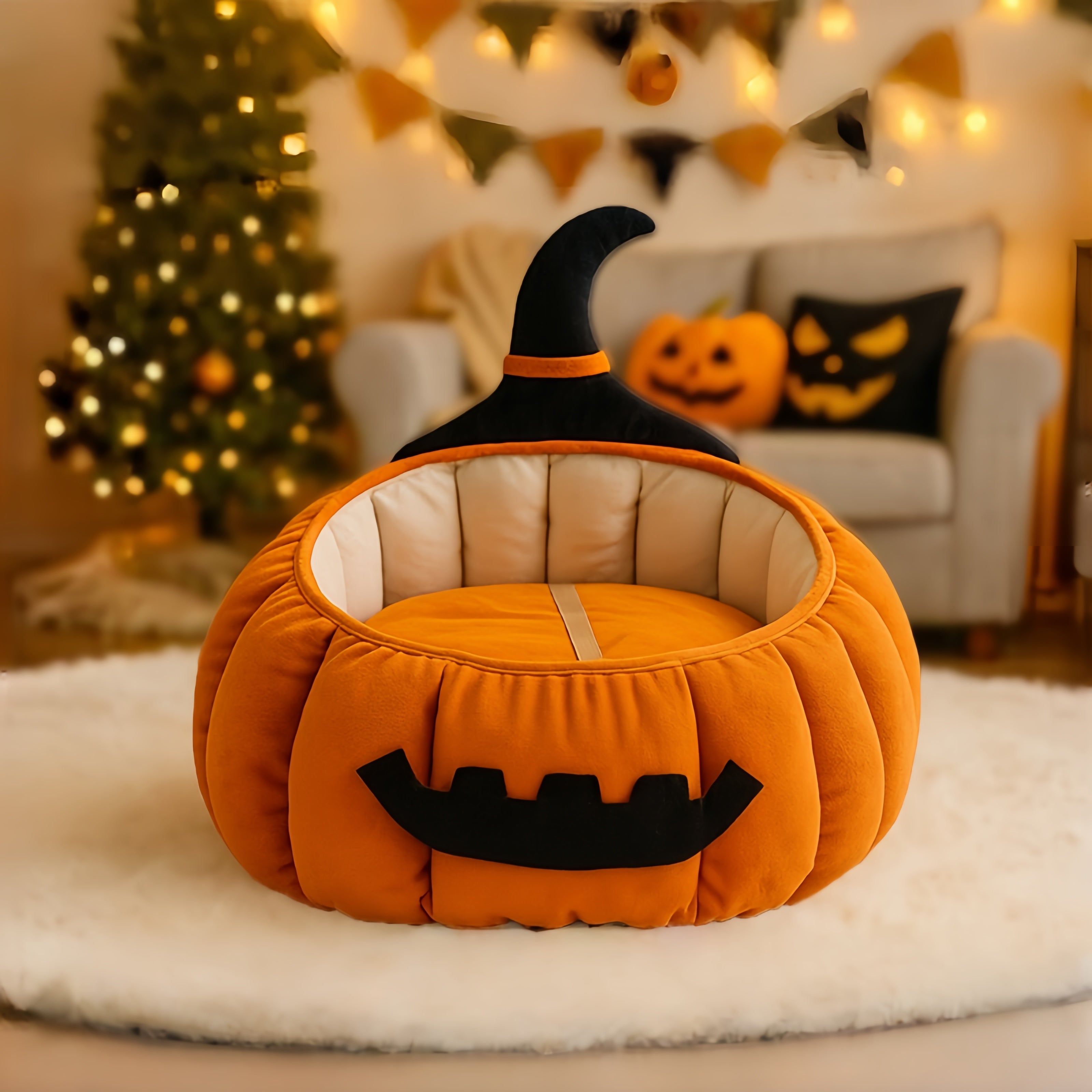 Halloween Pumpkin Pet Bed