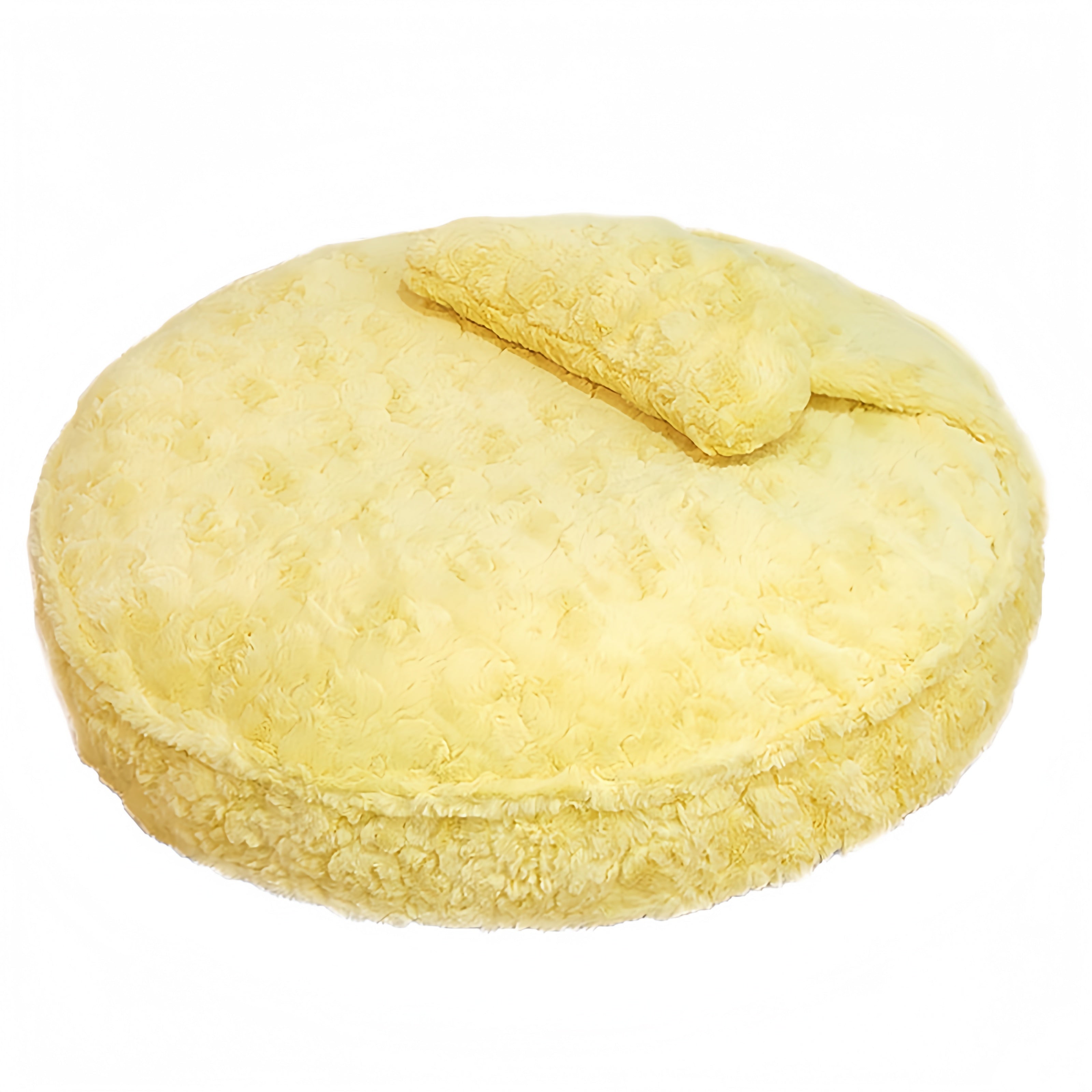 Faux Fur Round Pet Padding Bed  with Pillow