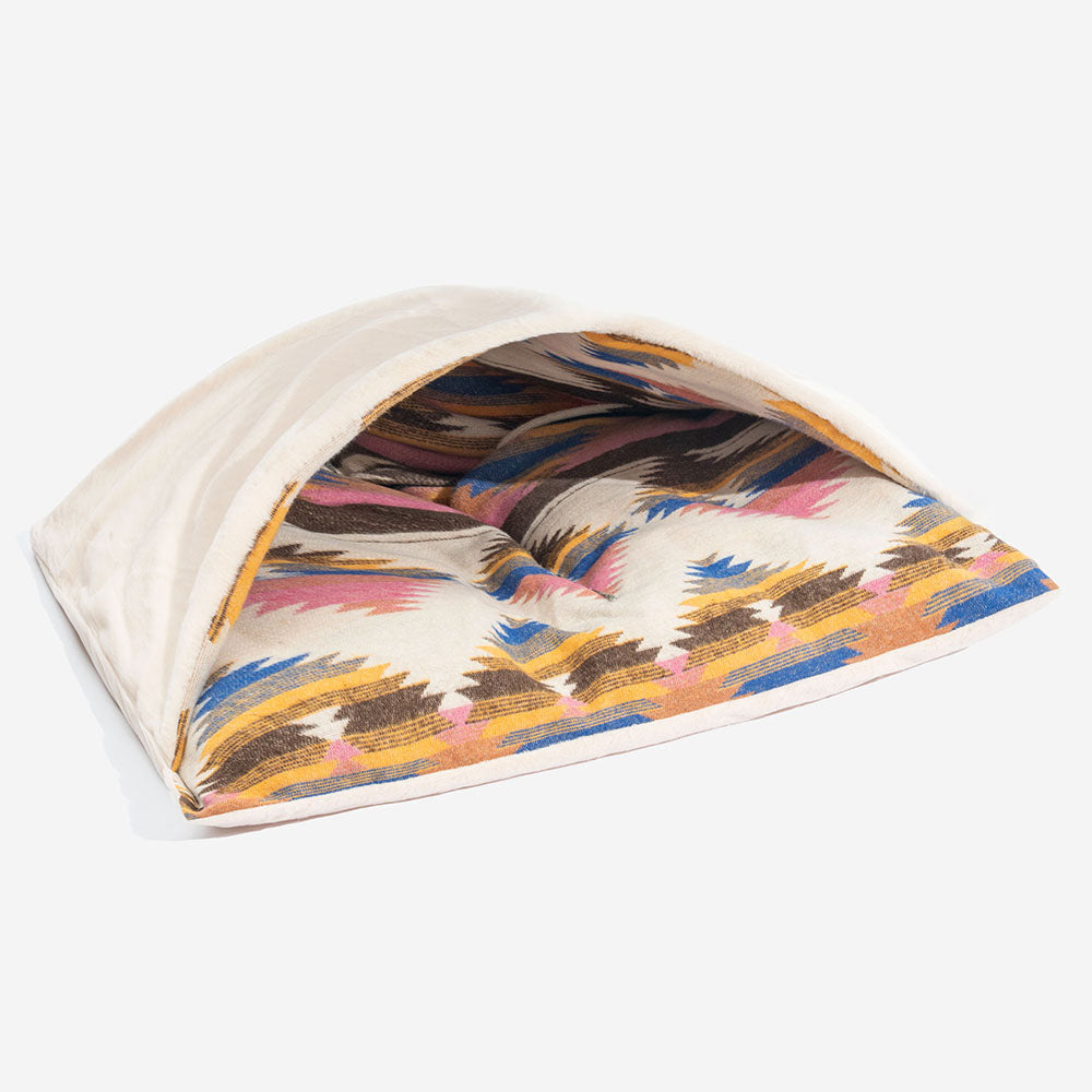 Pink Bohemian Calming Dog Bed