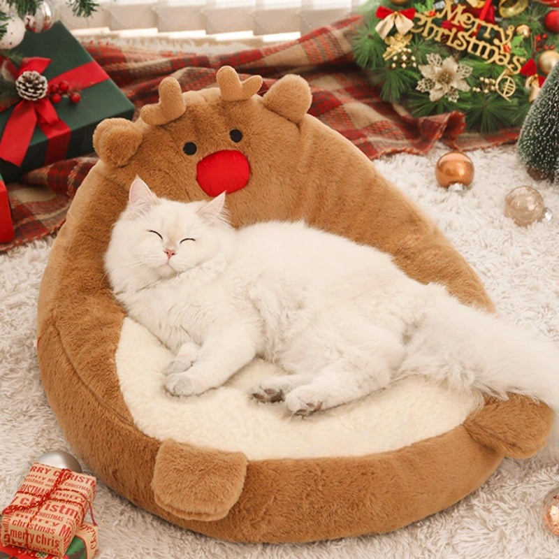 Chritstmas Reindeer Pet Calming Bed