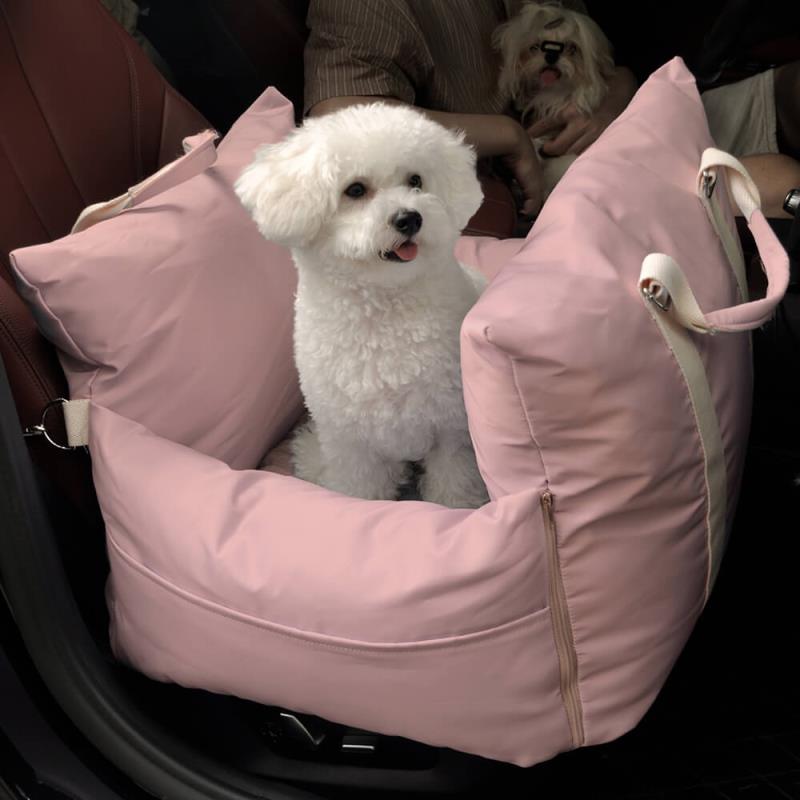 Pink Waterproof Dog Car Seat Bed