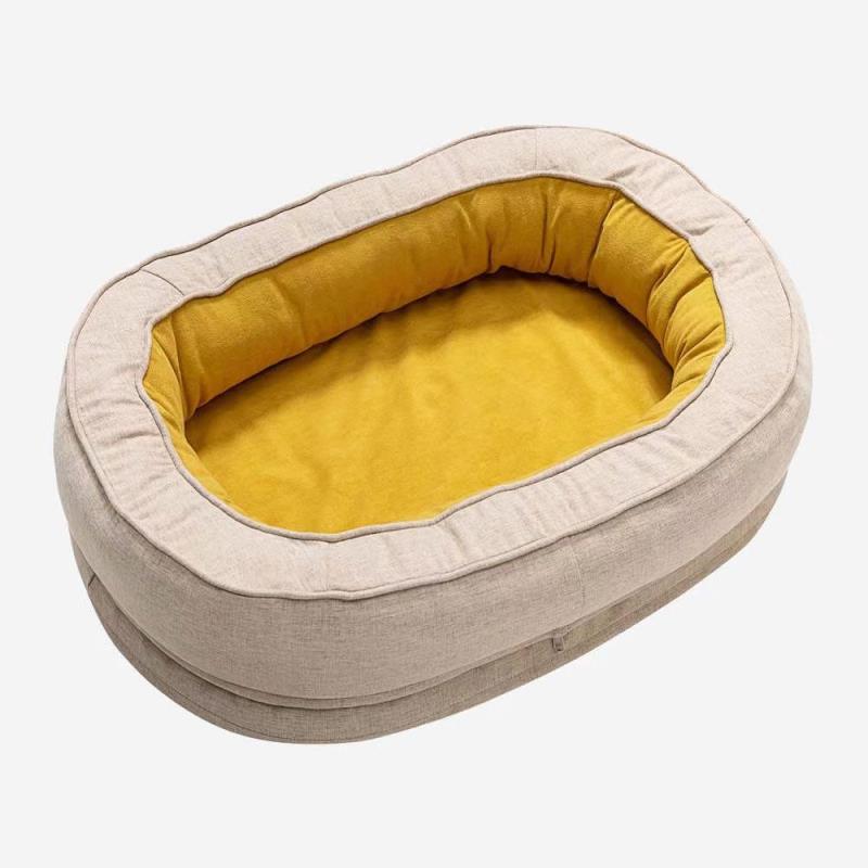 Yellow Donut Orthopedic Dog Bed