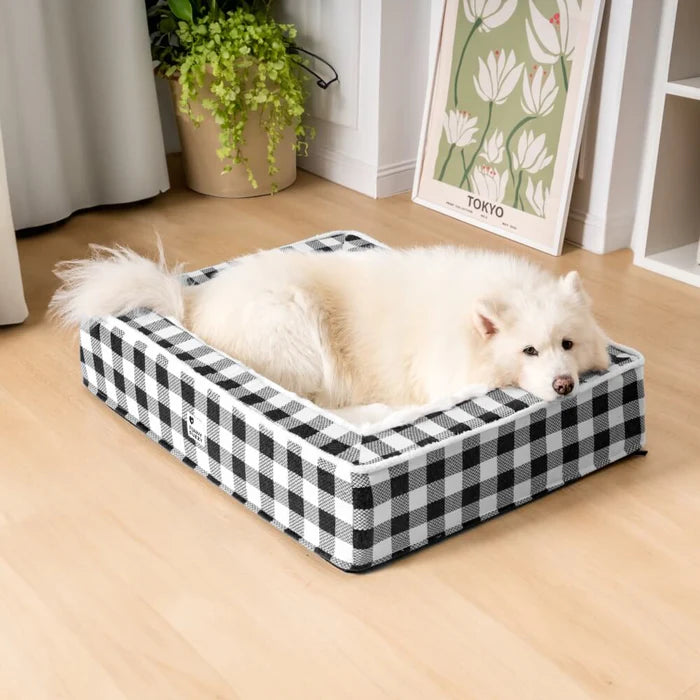 Christmas Cozy Dog Calming Bed-Black