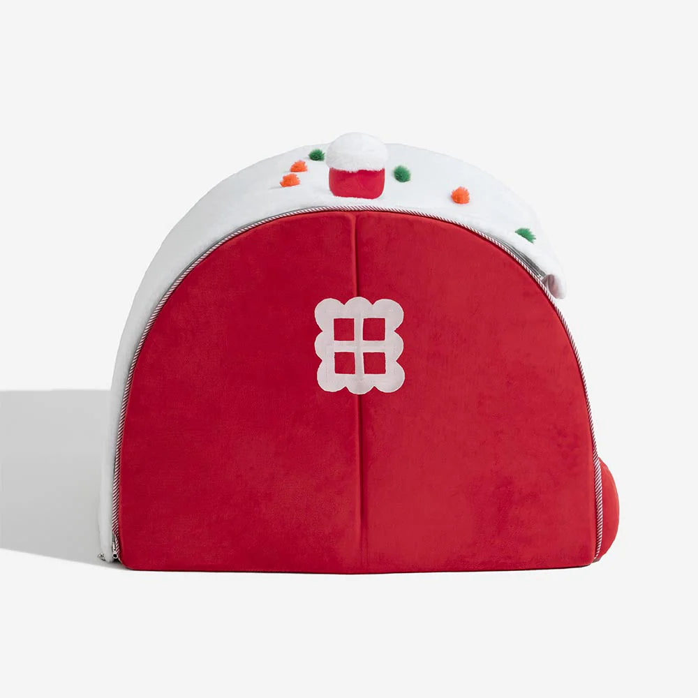 Christmas Snow House Orthopedic Dog Bed