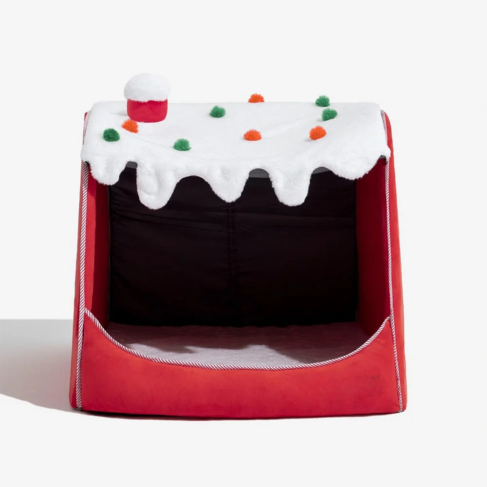 Christmas Snow House Orthopedic Dog Bed