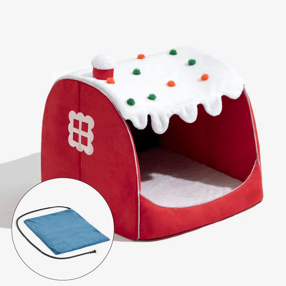 Christmas Snow House Orthopedic Dog Bed