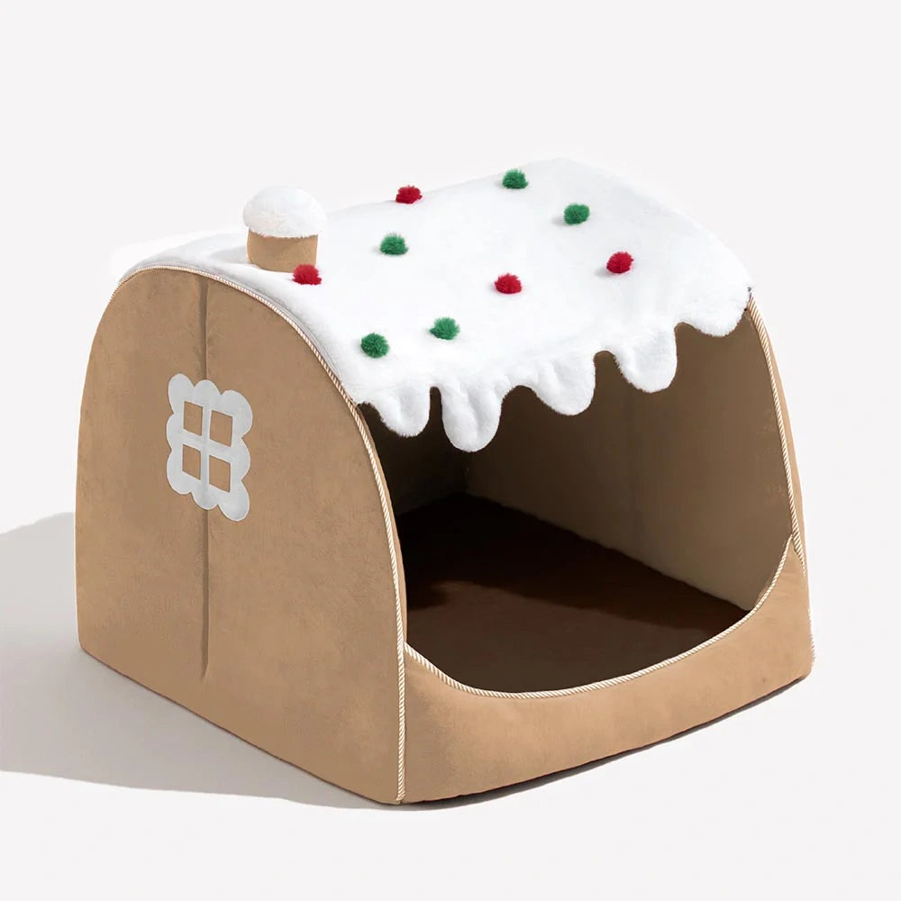 Christmas Snow House Orthopedic Dog Bed