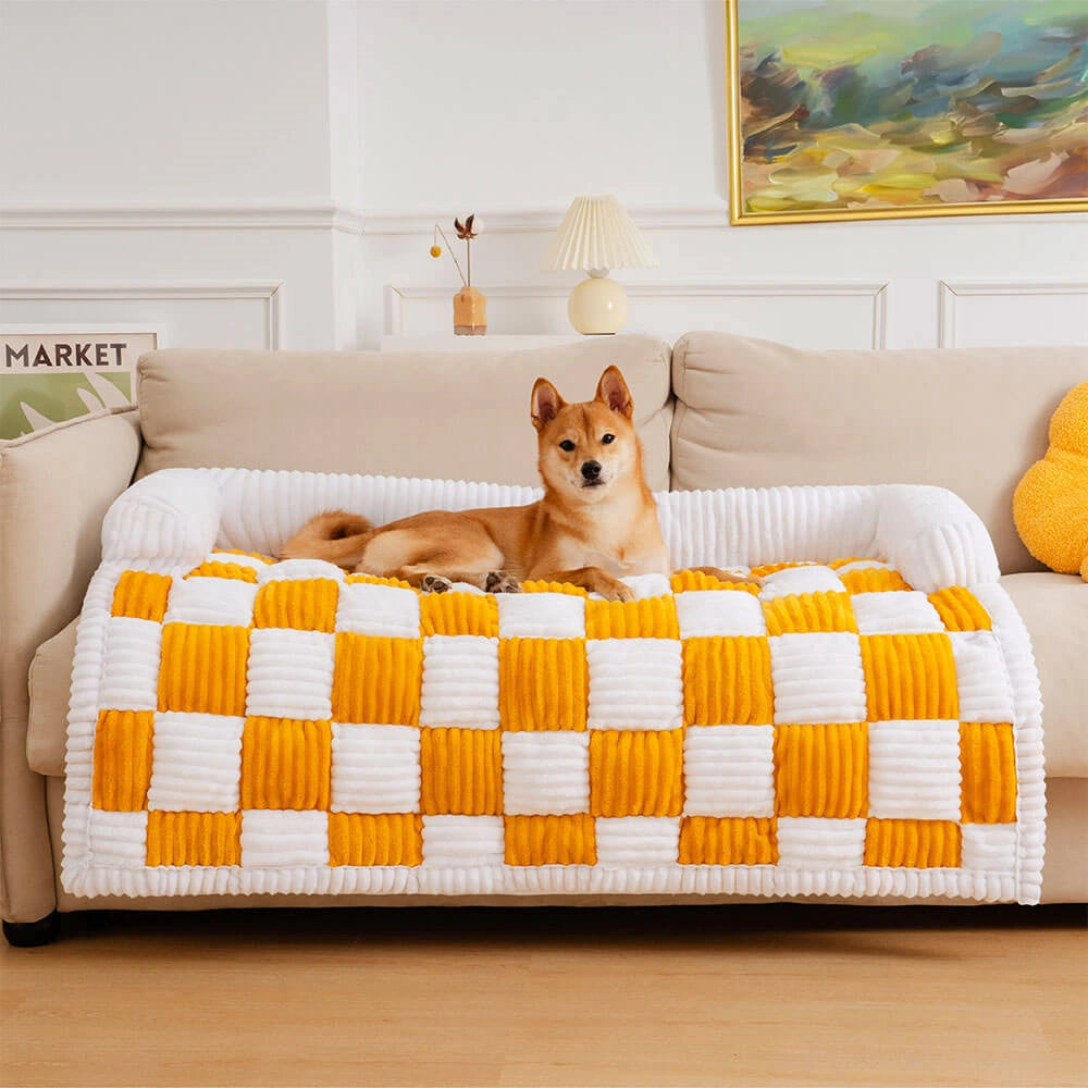 Cozy Plaid Dog Mat  Couch Protector Cover