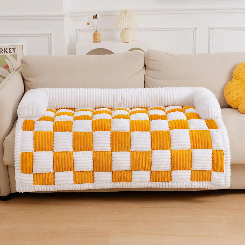 Cozy Plaid Dog Mat  Couch Protector Cover