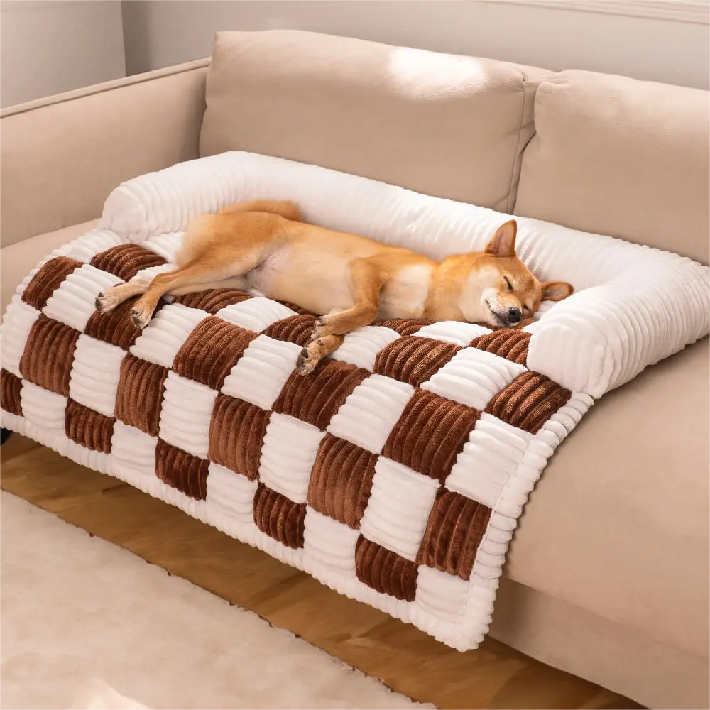 Cozy Plaid Dog Mat  Couch Protector Cover