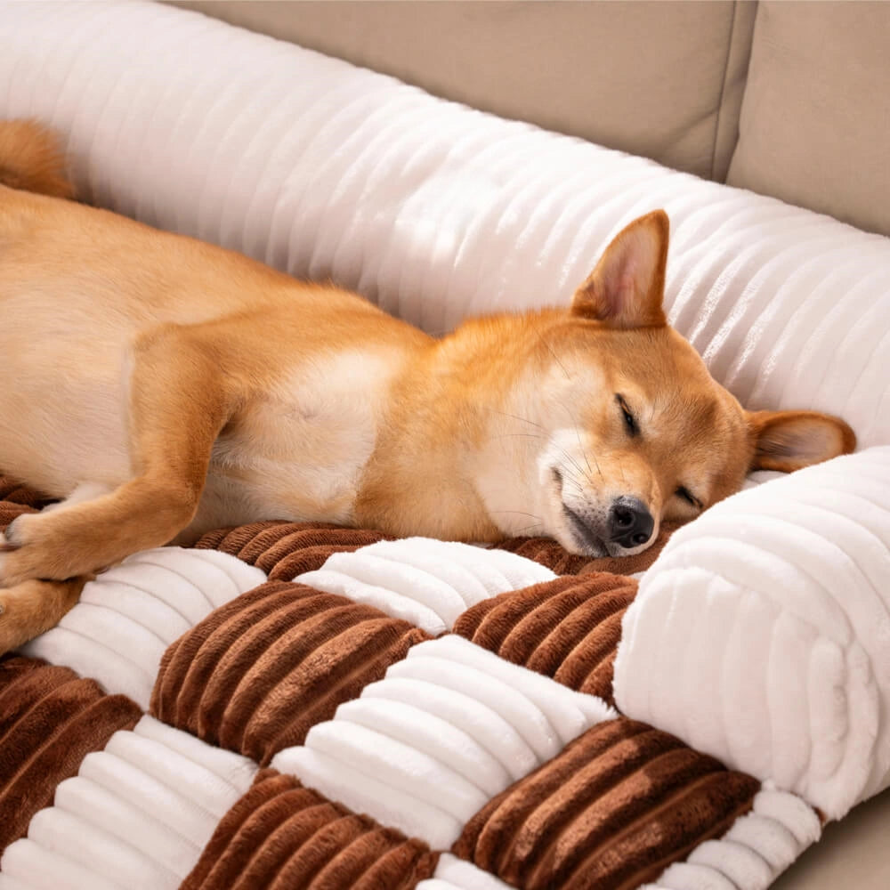 Cozy Plaid Dog Mat  Couch Protector Cover