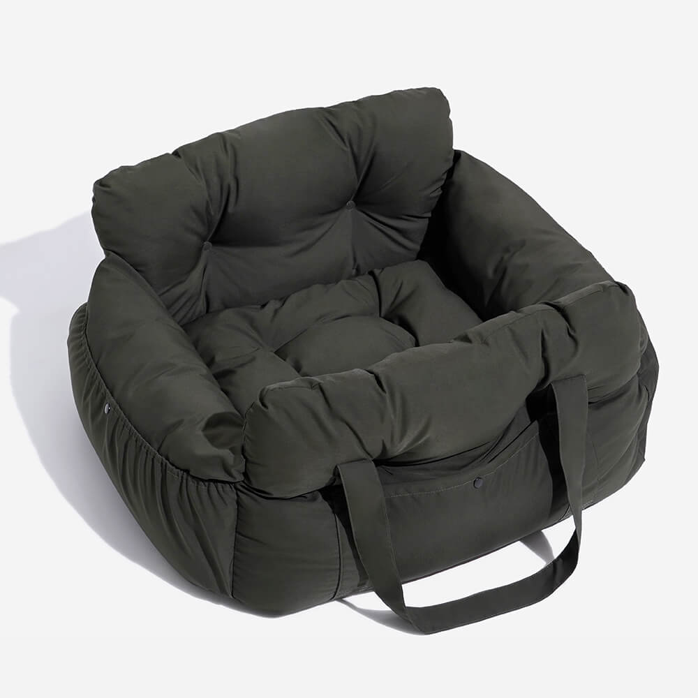 Dark Green Portable Dog Car Seat Bed
