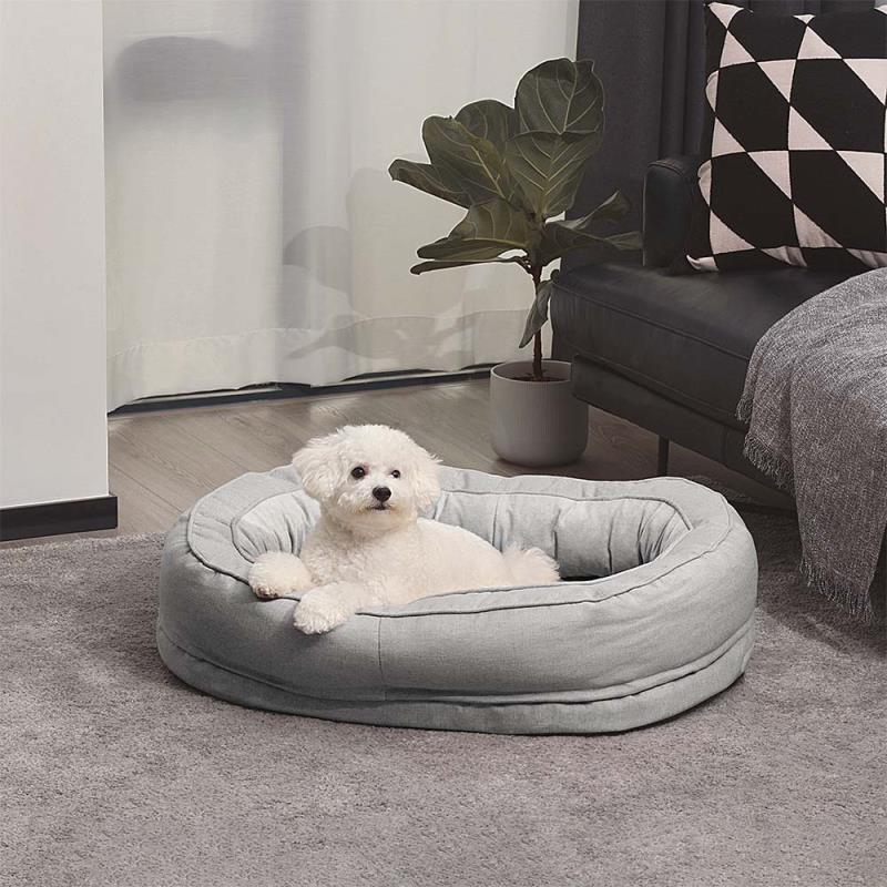 Grey Donut Orthopedic Dog Bed