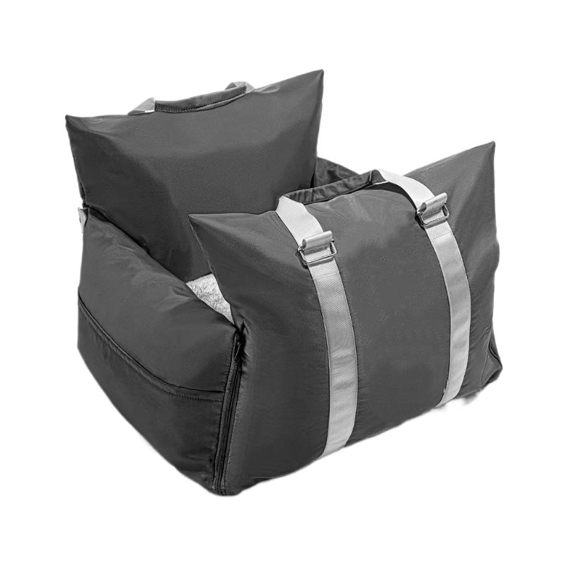 Charcoal Grey Waterproof Dog Car Seat Bed