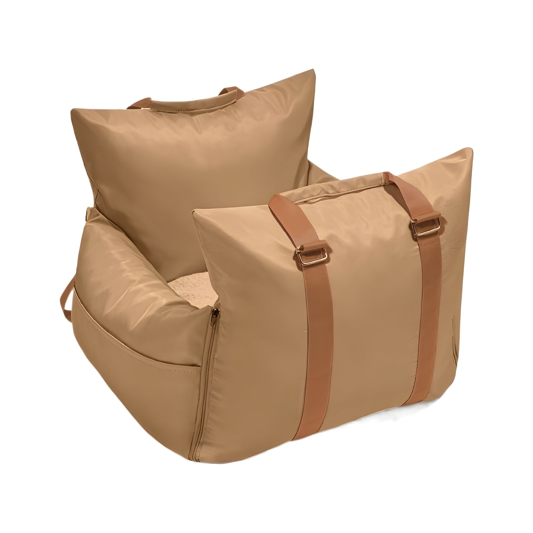 Brown Waterproof Dog Car Seat Bed