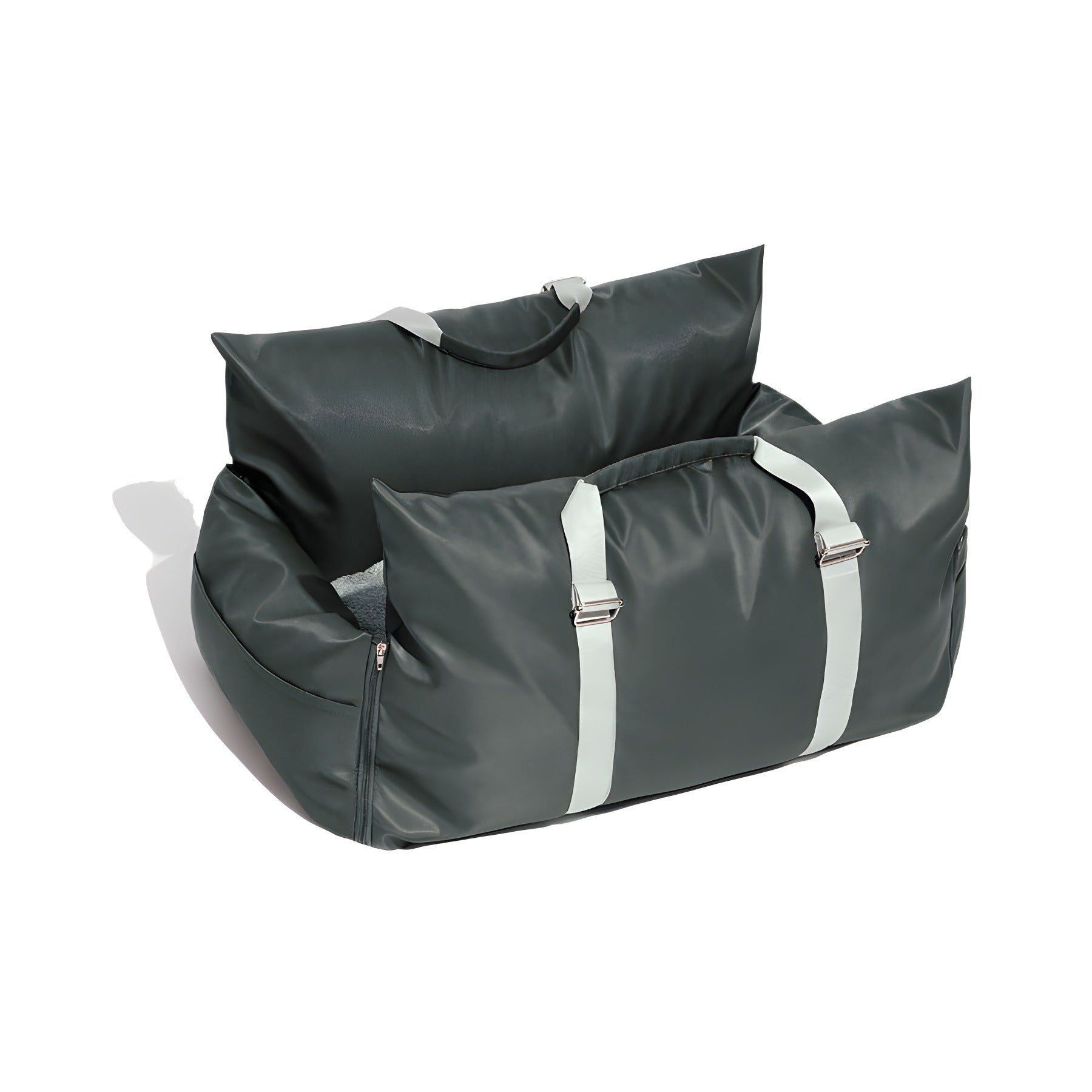 Charcoal Grey Waterproof Dog Car Seat Bed