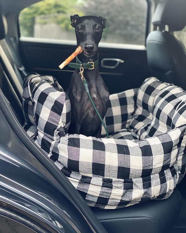 Plaid Portable Dog Car Seat Bed