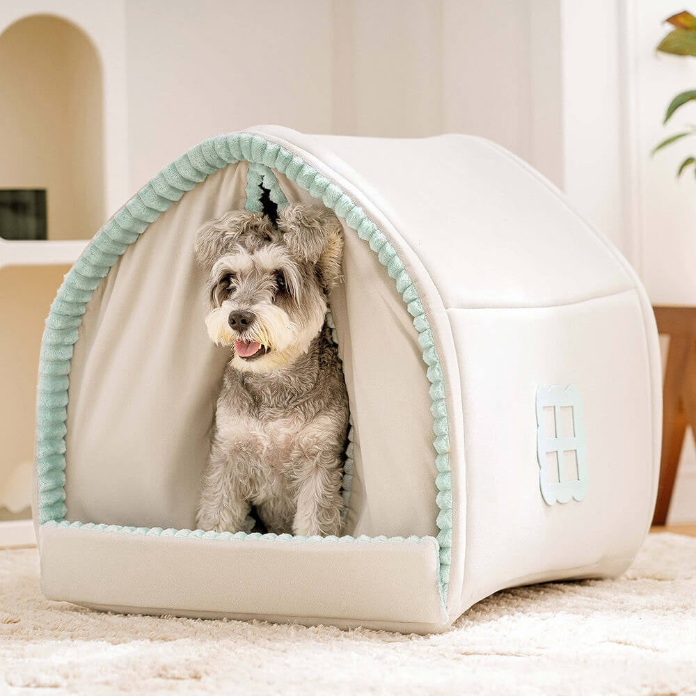 Winter Warmth Pet House with Double Curtain