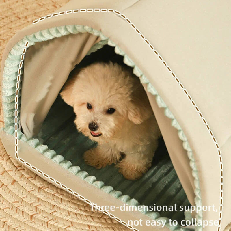 Winter Warmth Pet House with Double Curtain