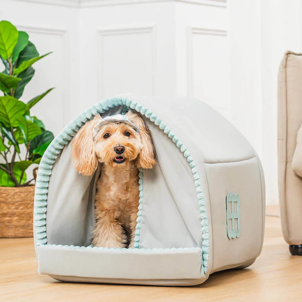 Winter Warmth Pet House with Double Curtain