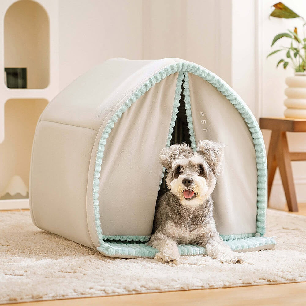 Winter Warmth Pet House with Double Curtain
