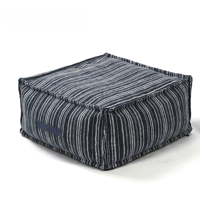 Cozy Textured Stripe Storage Ottoman Dog Bed