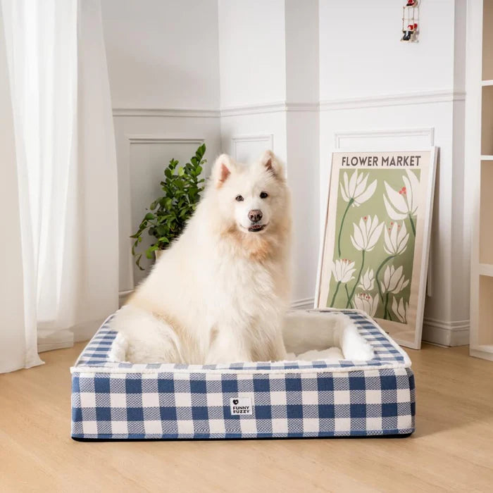 Christmas Cozy Dog Calming Bed-Blue