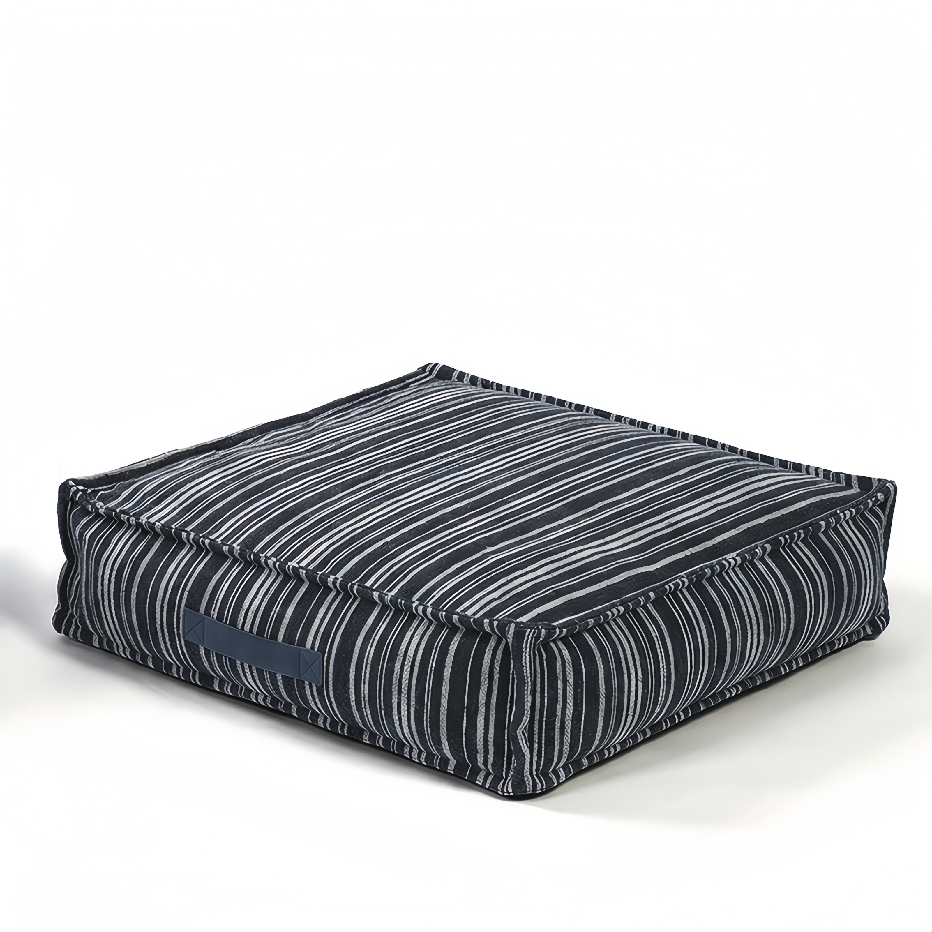 Cozy Textured Stripe Storage Ottoman Dog Bed