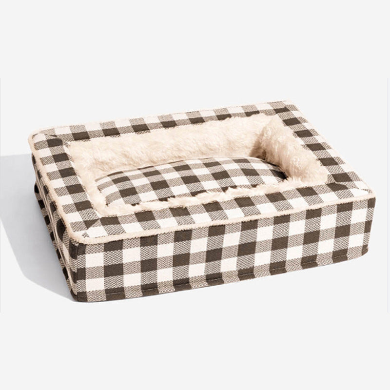 Christmas Cozy Dog Calming Bed-Brown