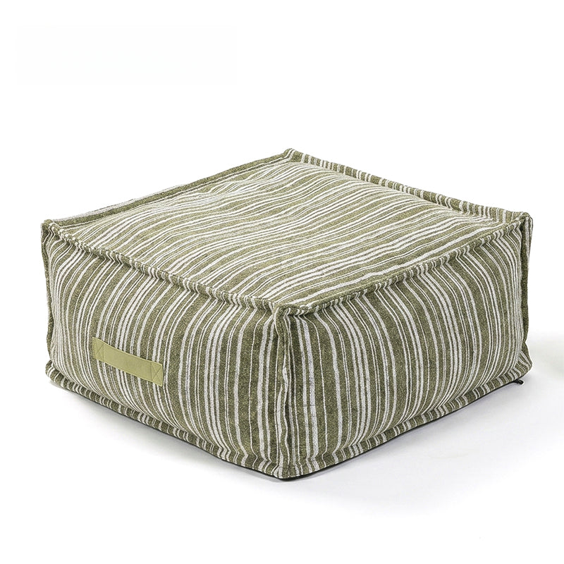 Cozy Textured Stripe Storage Ottoman Dog Bed