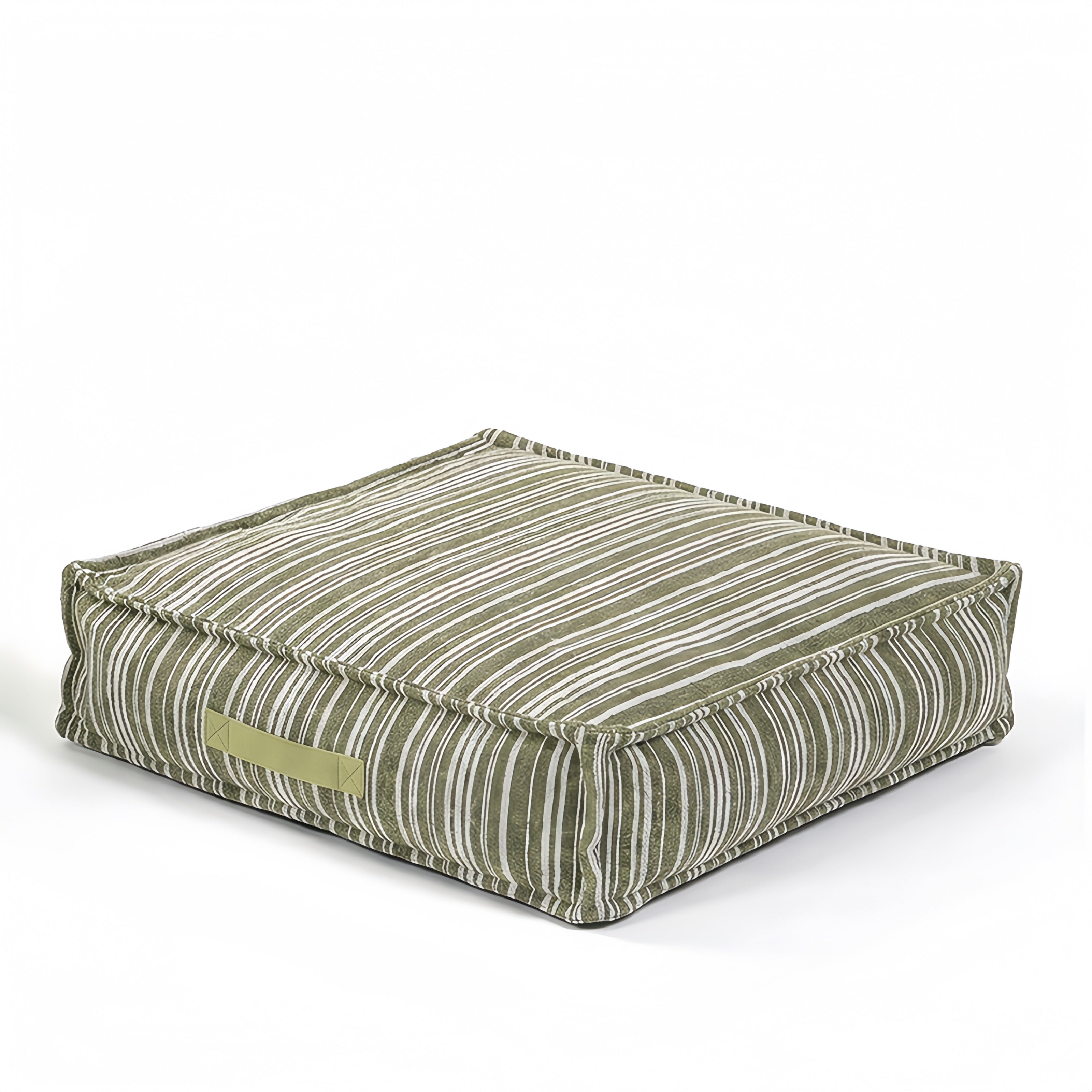 Cozy Textured Stripe Storage Ottoman Dog Bed